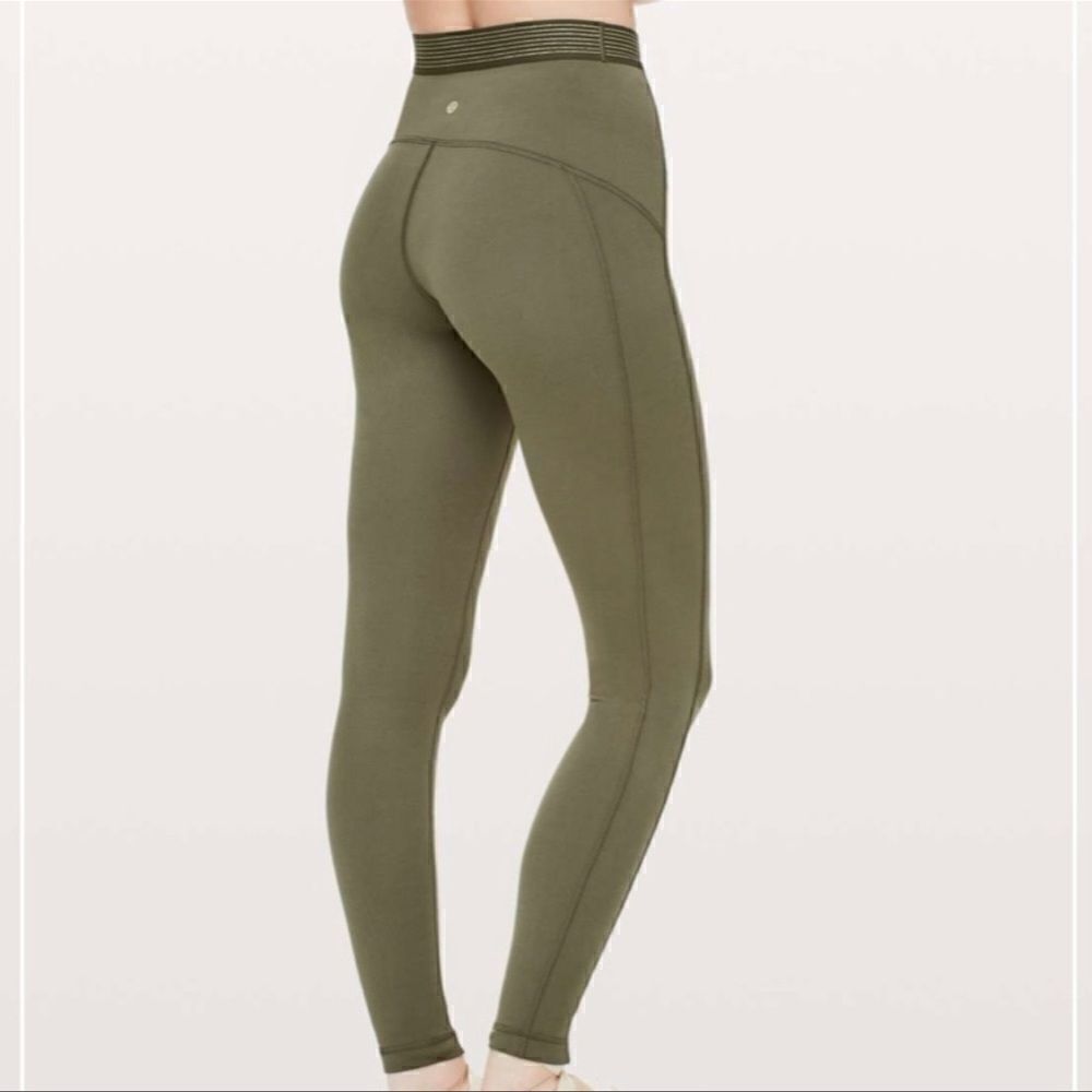 Lululemon Principal Dancer Golden Lining High Rise Tight Armory 28” Size 4